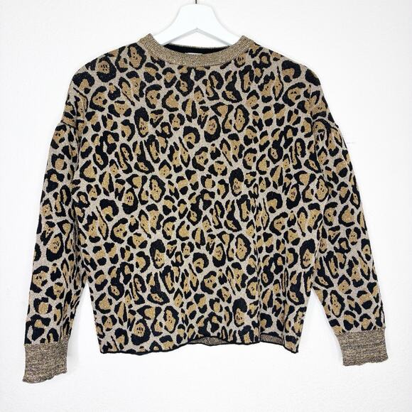Marella Metallic Threaded Cheetah Sweater - Picture 1 of 8